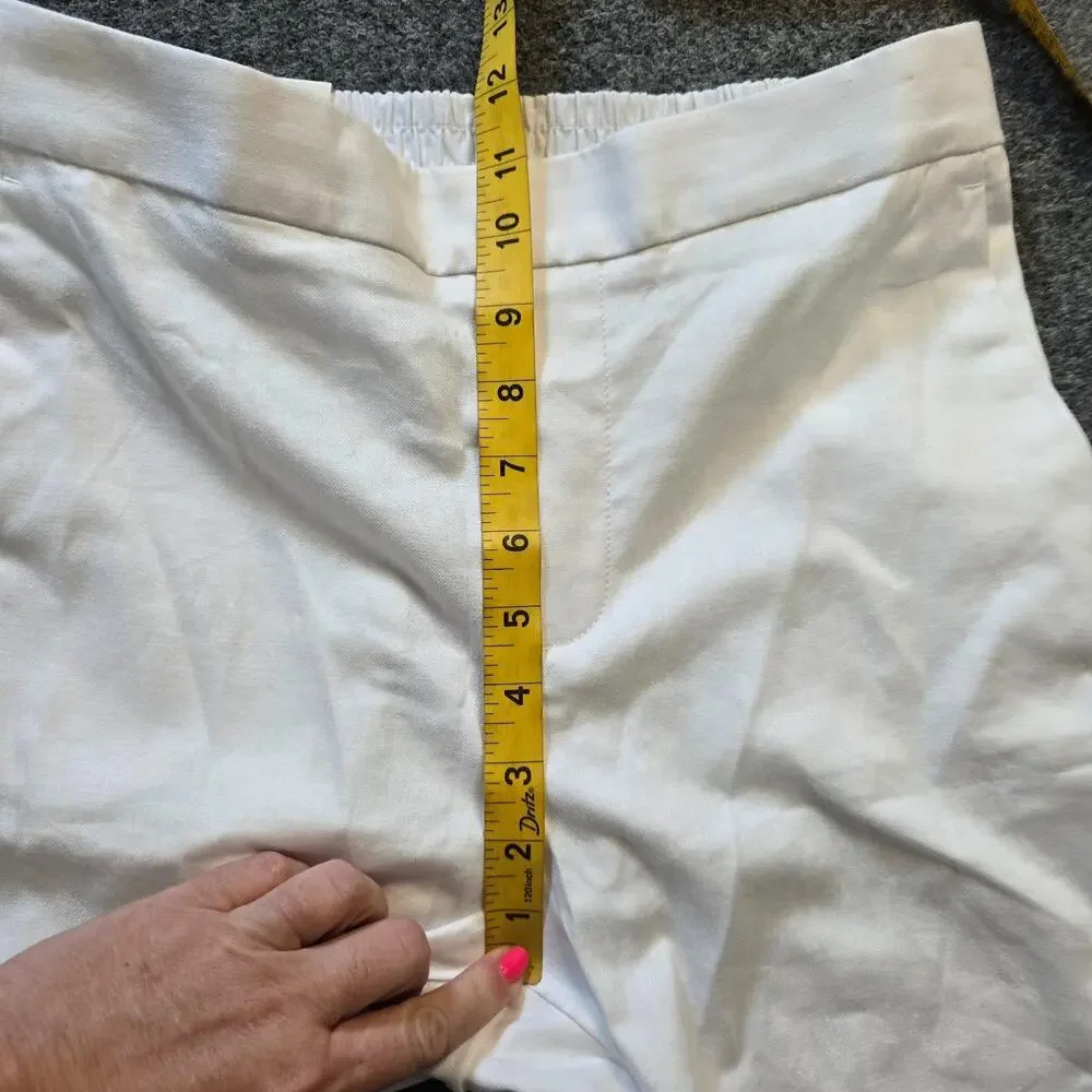 Banana Republic Pants Womens Size Small Tall White Tapered High Rise Linen Blend
